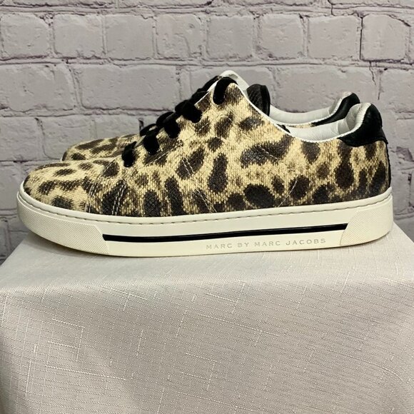 MARC By Marc Jacobs Animal-Print Leather Sneakers Size 7 - Picture 7 of 16